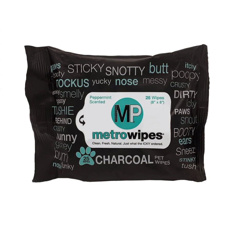 Metro Paws Pet Wipes™ Charcoal Peppermint 25 ct